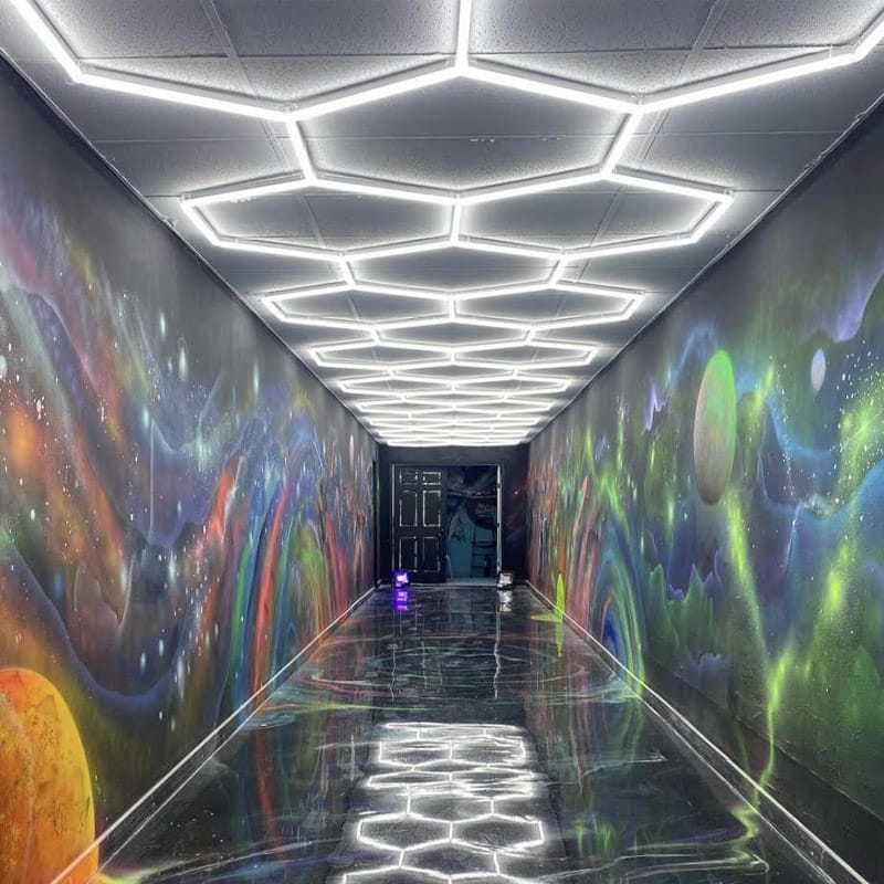 hex led garage lights