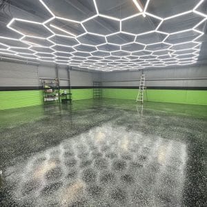 garage hexagon light