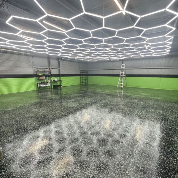 garage hexagon light