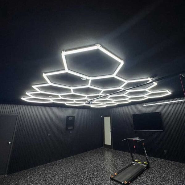 Gym With Hexagon Lights Gym With Hexagon Lights