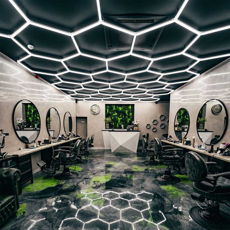 LED lights barbershop