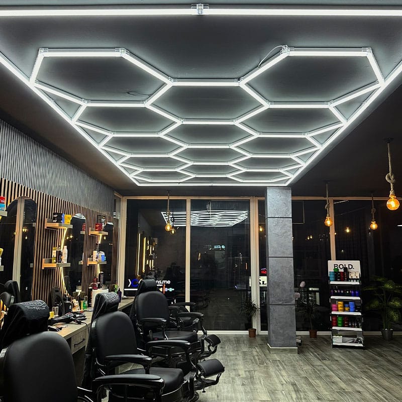 barbershop hexagon lights