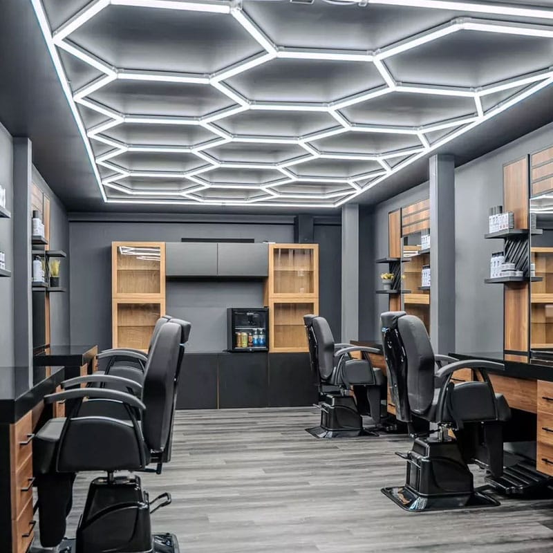 hexagon lights barbershop