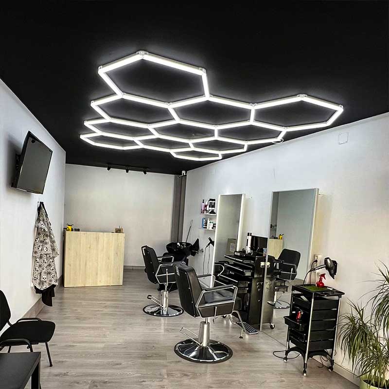 hexagonal lamps for barber shop