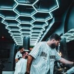 hexagonal led lights for barbershop