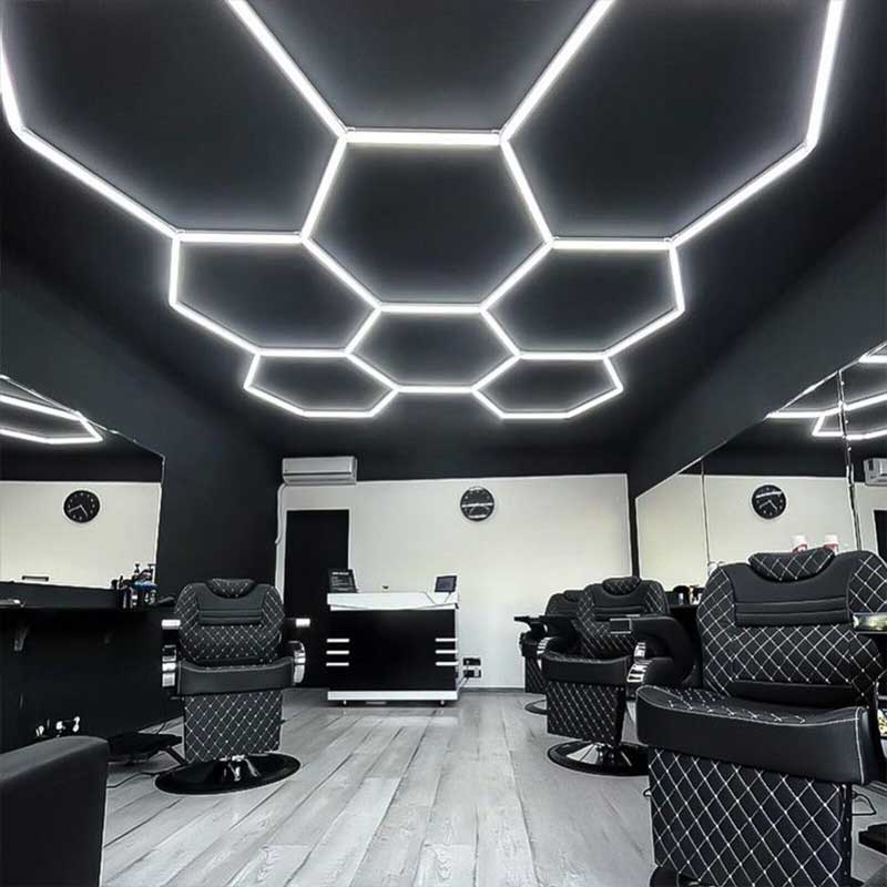 hexagonal lights barber