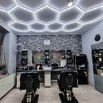 honeycomb ceiling lighting barbershop