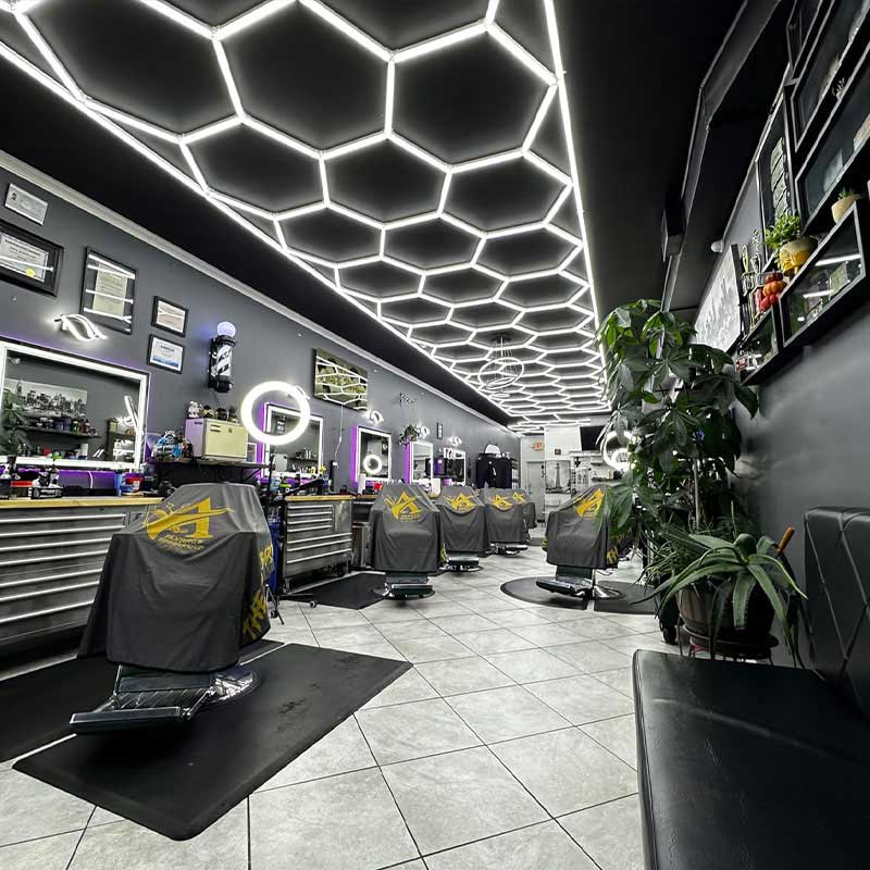 led barbershop lights