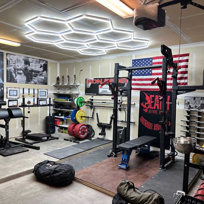 hexagon led lights gym