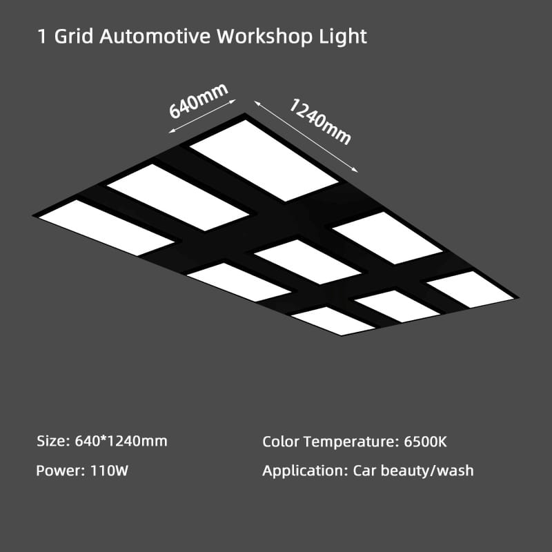 Size 1 grid automotive workshop light