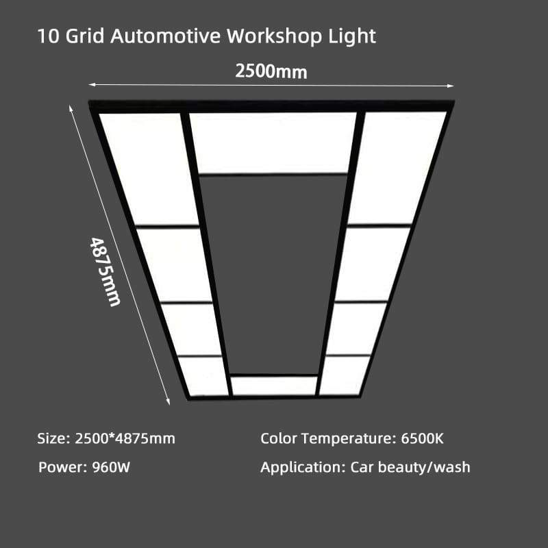 Size 10 grid automotive workshop light