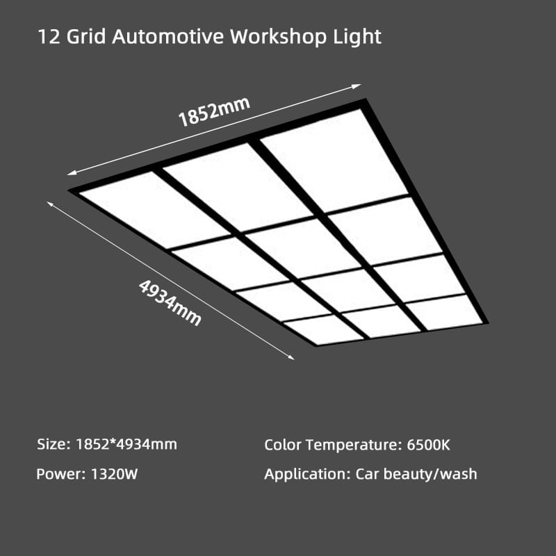 Size 12 Grid Automotive Workshop Light