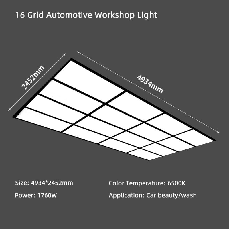Size 16 grid automotive workshop light