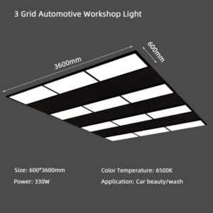 Size 3 grid automotive workshop light