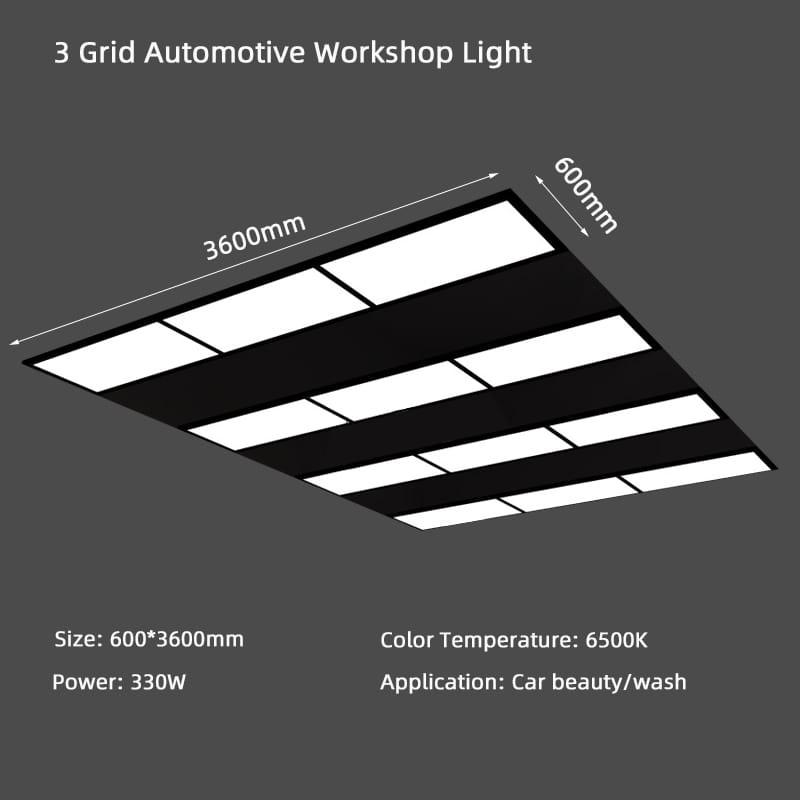 Size 3 grid automotive workshop light