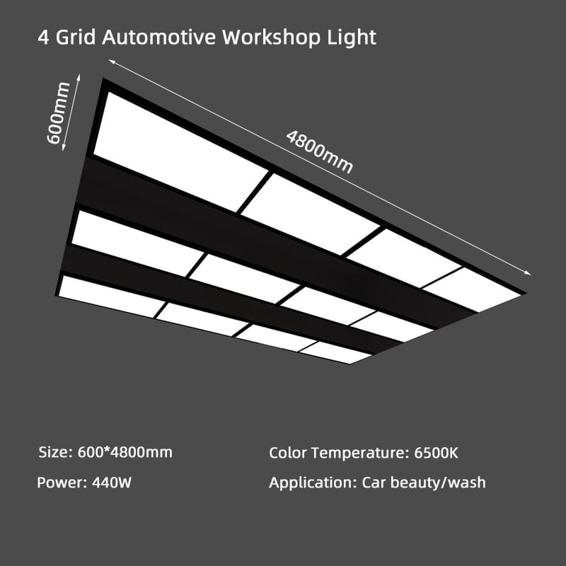 Size 4 grid automotive workshop light