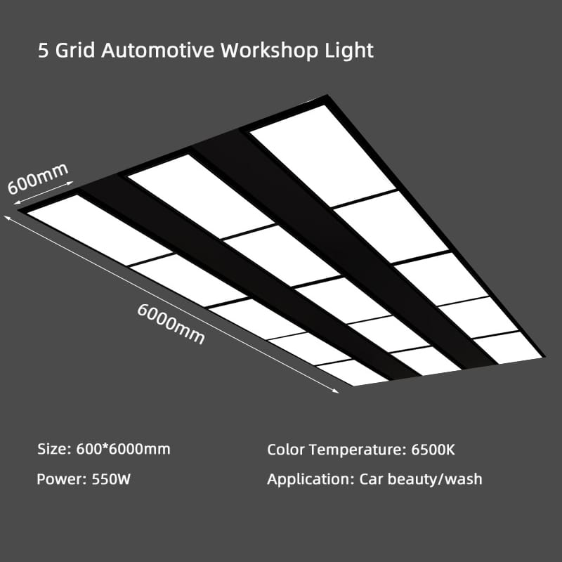 Size 5 grid automotive workshop light