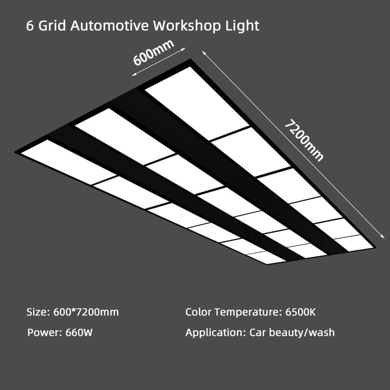 Size 6 grid automotive workshop light
