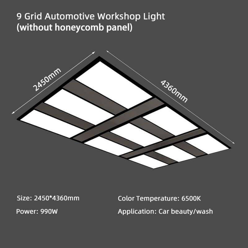 Size 9 grid automotive workshop light