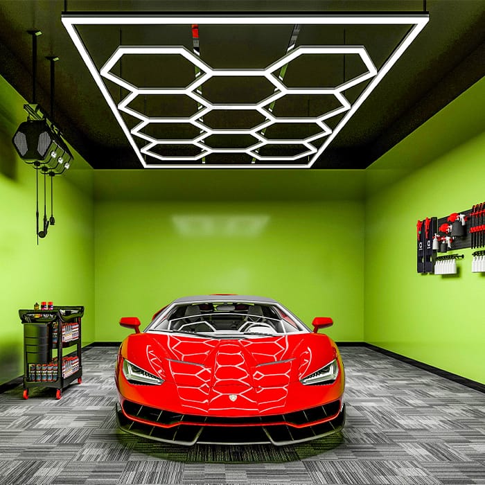 led hexagon garage lights