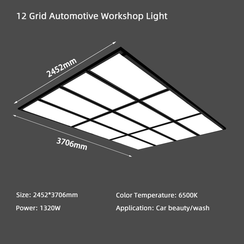 size 12 grid automotive workshop light